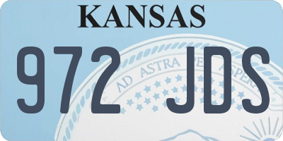 KS license plate 972JDS