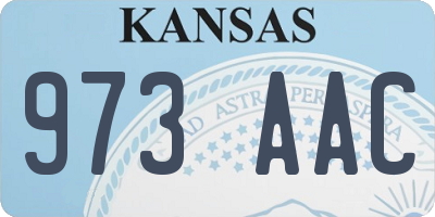 KS license plate 973AAC