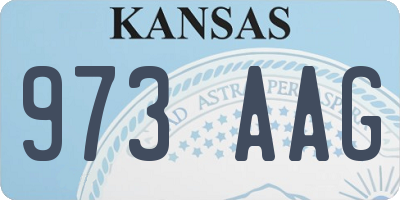 KS license plate 973AAG