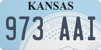 KS license plate 973AAI