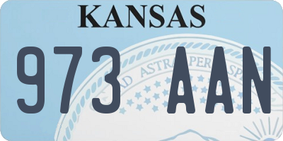 KS license plate 973AAN