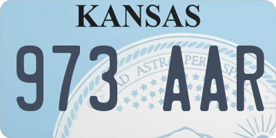 KS license plate 973AAR