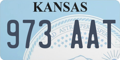 KS license plate 973AAT