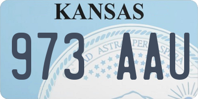 KS license plate 973AAU