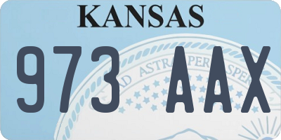 KS license plate 973AAX