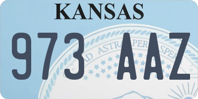 KS license plate 973AAZ