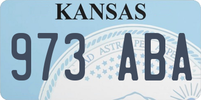 KS license plate 973ABA