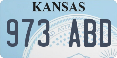 KS license plate 973ABD
