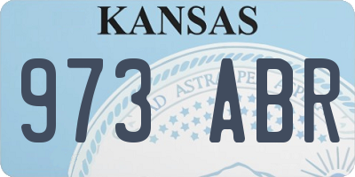 KS license plate 973ABR