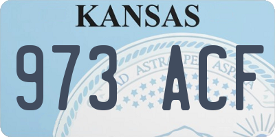KS license plate 973ACF