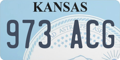 KS license plate 973ACG