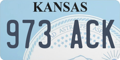 KS license plate 973ACK