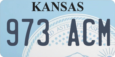KS license plate 973ACM