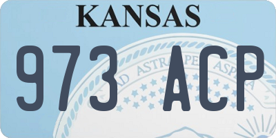 KS license plate 973ACP