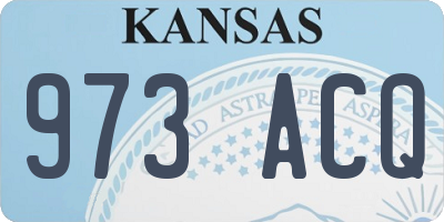 KS license plate 973ACQ