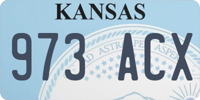 KS license plate 973ACX