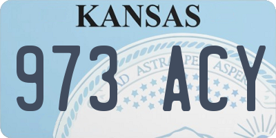 KS license plate 973ACY