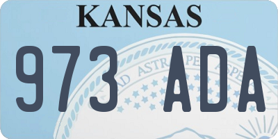 KS license plate 973ADA