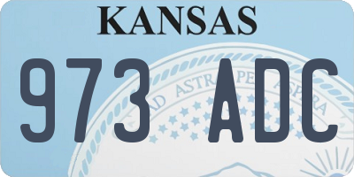 KS license plate 973ADC