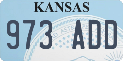 KS license plate 973ADD