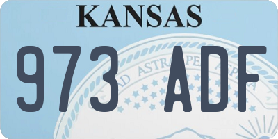 KS license plate 973ADF