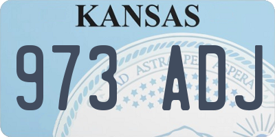 KS license plate 973ADJ