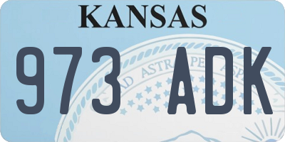 KS license plate 973ADK