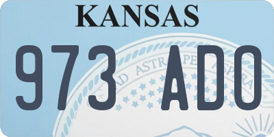 KS license plate 973ADO