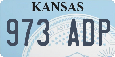 KS license plate 973ADP