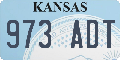 KS license plate 973ADT
