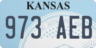KS license plate 973AEB