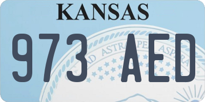 KS license plate 973AED