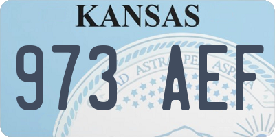 KS license plate 973AEF