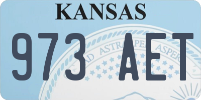 KS license plate 973AET