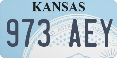 KS license plate 973AEY