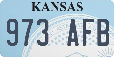 KS license plate 973AFB