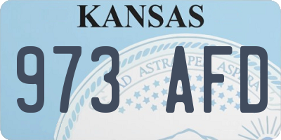 KS license plate 973AFD