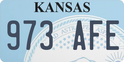 KS license plate 973AFE