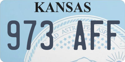 KS license plate 973AFF