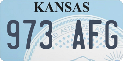 KS license plate 973AFG