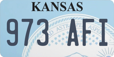 KS license plate 973AFI