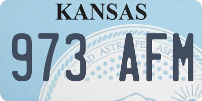 KS license plate 973AFM