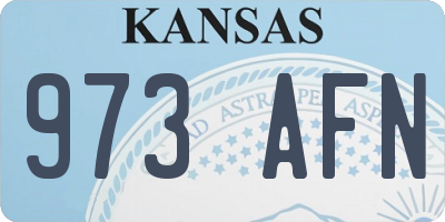 KS license plate 973AFN