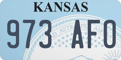 KS license plate 973AFO