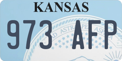 KS license plate 973AFP
