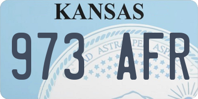 KS license plate 973AFR