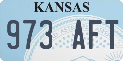 KS license plate 973AFT
