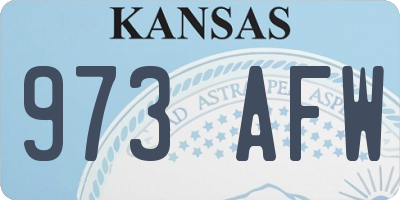 KS license plate 973AFW