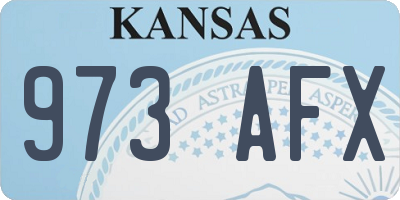 KS license plate 973AFX