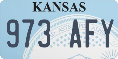 KS license plate 973AFY